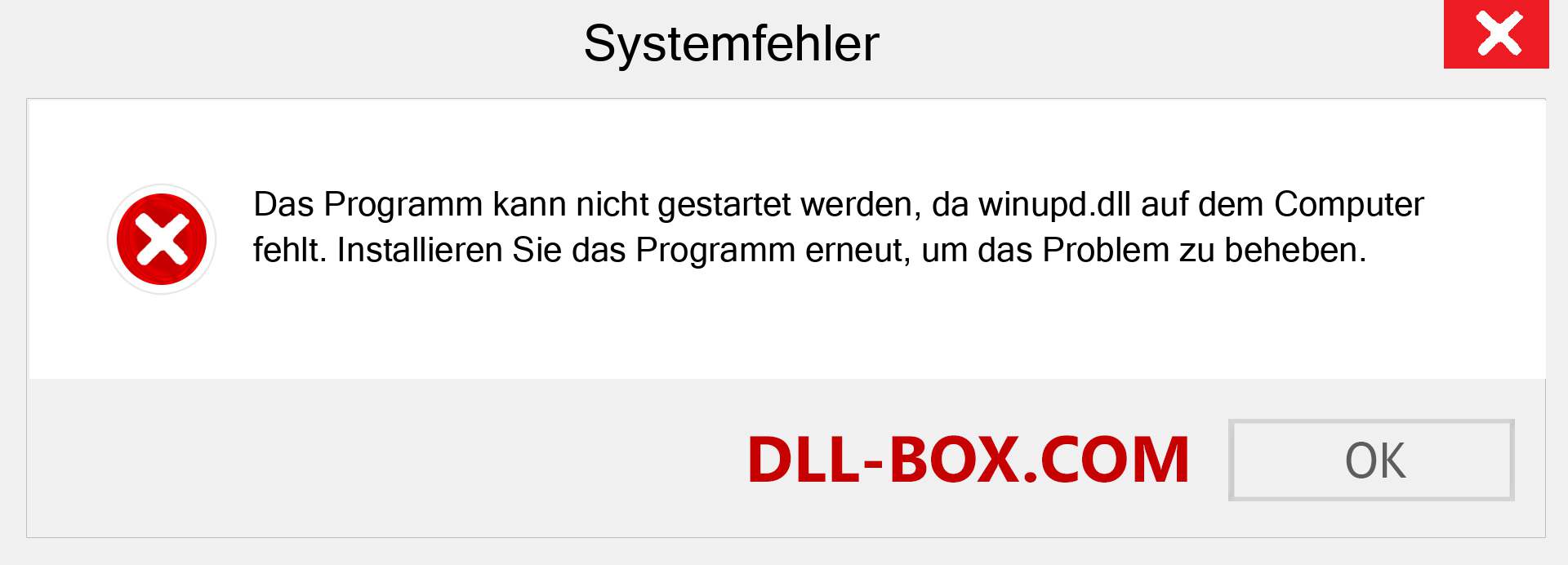 winupd.dll-Datei fehlt?. Download für Windows 7, 8, 10 - Fix winupd dll Missing Error unter Windows, Fotos, Bildern