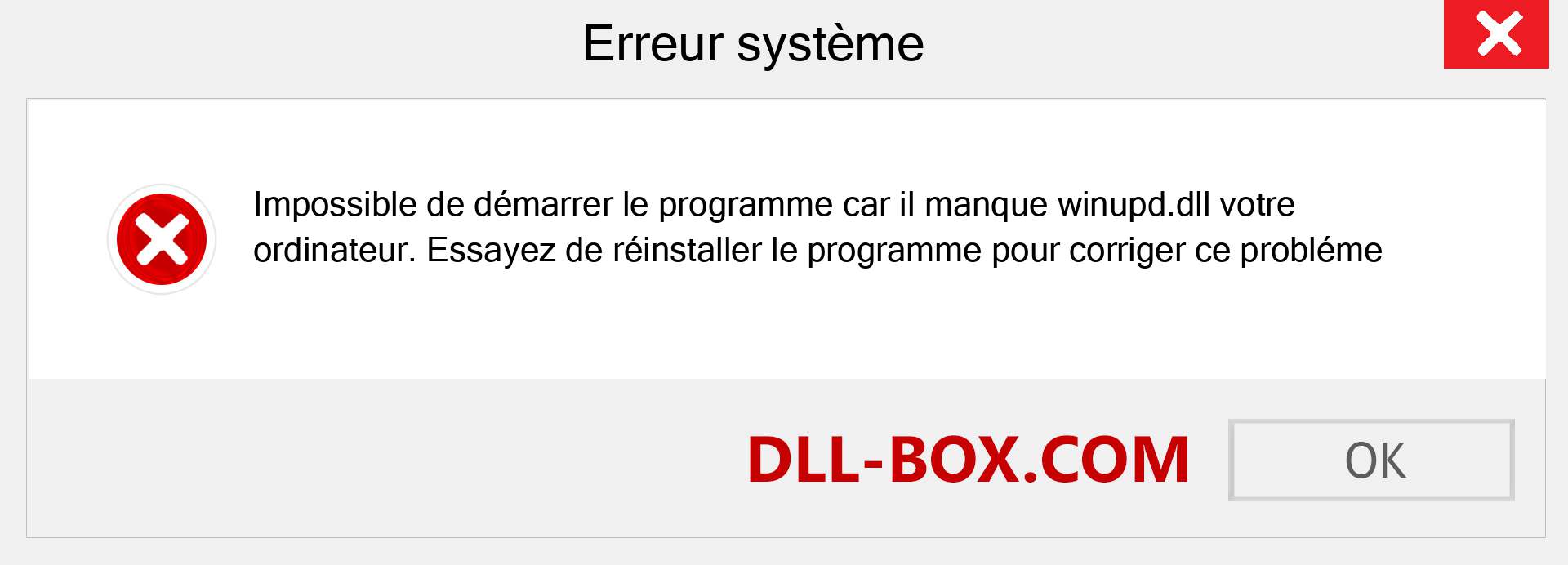 Le fichier winupd.dll est manquant ?. Télécharger pour Windows 7, 8, 10 - Correction de l'erreur manquante winupd dll sur Windows, photos, images